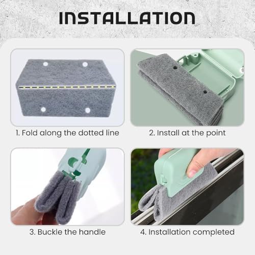 Magic Window Track Cleaner, Handheld Groove Cleaner Tool with Double-Sided Brush & Replaceable Sponge, Gap Cleaning Brush for Window Tracks, Sliding Door Rails, Tile Grout, Car Air Vents (9 Pack) - Image 6