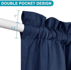 Hiasan French Door Curtains Privacy, Navy Blue, 52W x 72L, 1 Panel - Image 3