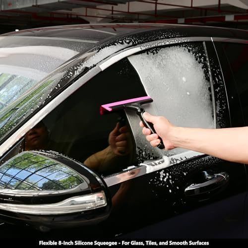 EHDIS 2PCS Flexible 8-Inch Silicone Squeegee Window Tint Tool Auto Water Blade, Shower Squeegee for Car Windshield, Glass, Tiles, and Smooth Surfaces - Image 5