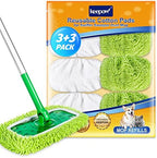 KEEPOW Reusable Microfiber Mop Pads Compatible with Swiffer Sweeper, 6 Pack by KEEPOW