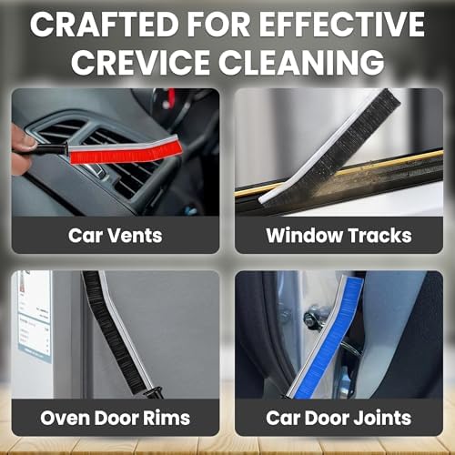 Crevice Cleaning Brush Set 6Pcs Hard Bristle Tools for Narrow Spaces - Image 7