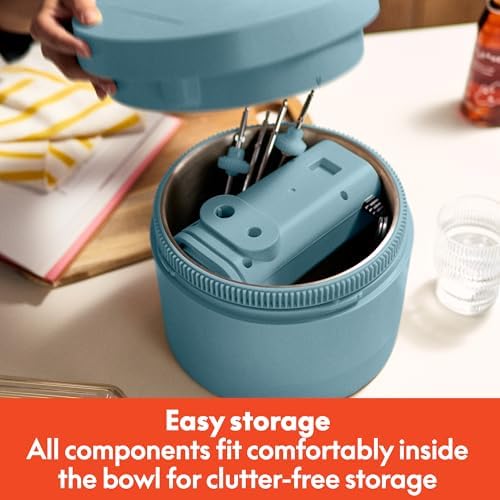 bella 3.5 Qt Hand & Stand Mixer, 2 in 1 Electric Mixer with Bowl, Surf - Image 4