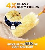 REKOPI 60 Count Heavy Duty Duster Refills Compatible with Swiffer, Multisurface 360° Larger Size Dusters with 4X Microfibers, Unscented Disposable Dusters for Cleaning Home, Blinds, Fans(Only Duster) - Image 3