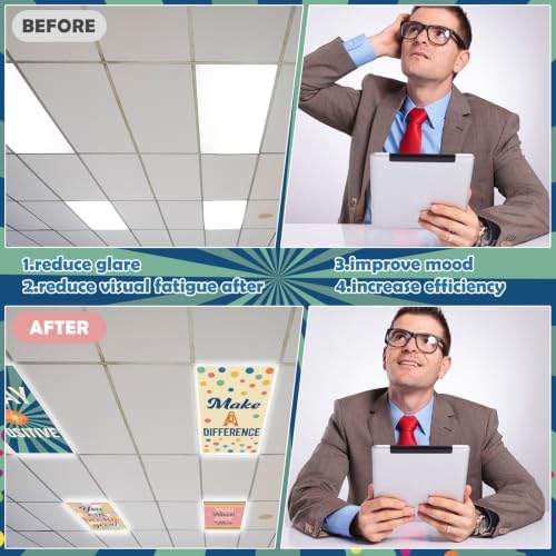 8Pcs Classroom Inspirational Fluorescent Light Cover,2x4 FT Modern Graphic - Image 5