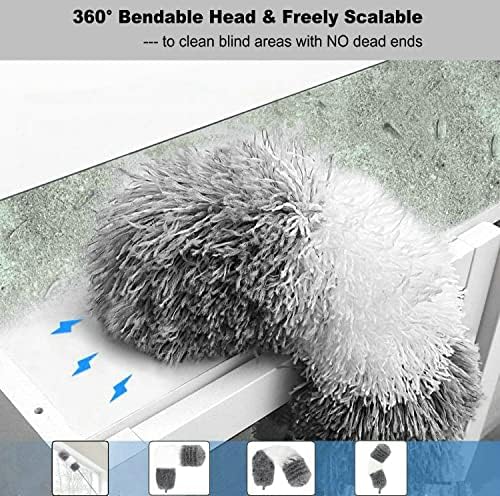 Microfiber Duster Kit High Reach Ceiling Fan Duster with Extendable Pole 100" Telescoping Cobweb Duster for Cleaning, Bendable Head Washable Duster for Ceiling, Fan, Furniture - Image 2