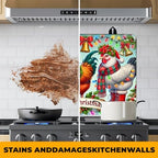 Christmas Stove Top Cover Snowman Stove Top Cover for Home Decoration Kitchen Pad Non-Stick Washable Cooktop Covers Countertop Protector Keep Stove Clean 28"x20" (Rooster) - Image 5