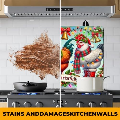 Christmas Stove Top Cover Snowman Stove Top Cover for Home Decoration Kitchen Pad Non-Stick Washable Cooktop Covers Countertop Protector Keep Stove Clean 28"x20" (Rooster) - Image 5