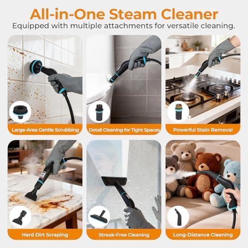 BEAMNOVA 1.25L Steam Cleaner, Handheld Pressurized Car Steamer, Rose Gold - Image 5