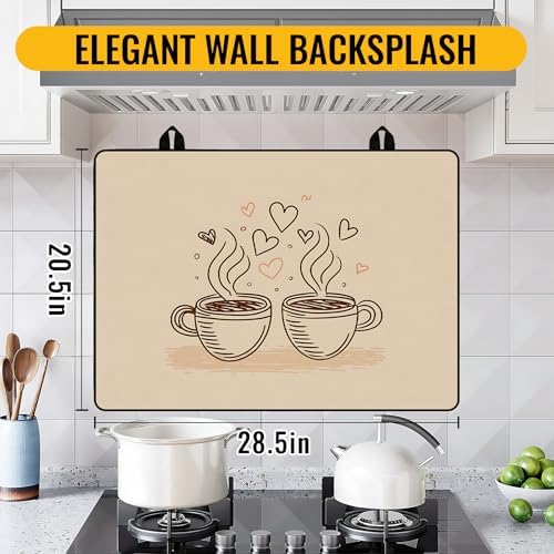 NYZE Wood Coffee Stove Cover for Electric Stove Top 28x20 Inch Stovetop Mat - Image 3