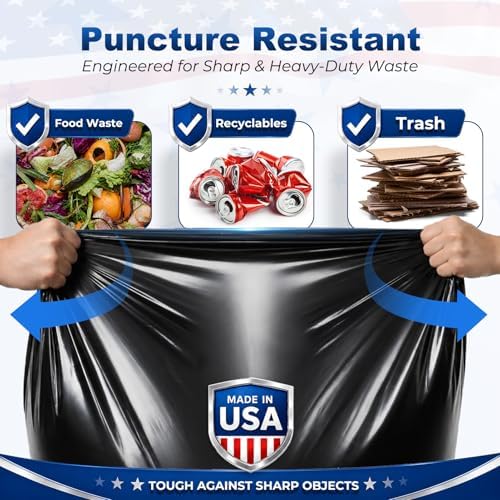 Delxo 55-60 Gallon Trash Bags, 300 Count, 38” x 56” Heavy Duty Garbage Bags - Image 3