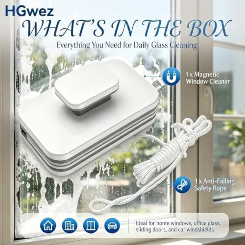 6-In-1 Magnetic Window Cleaner, Double-Sided Glass Cleaning Tool - Image 2