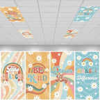 4pcs Classroom Inspirational Fluorescent Magnetic Light Cover,2x4 FT Groovy by Hallswl