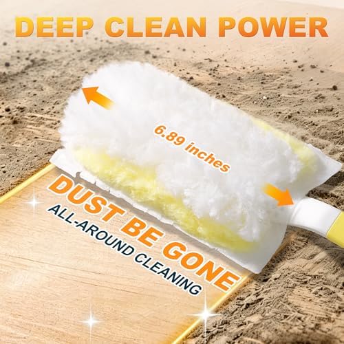 JOYMOOP Disposable Electrostatic Duster for Cleaning, with 2 Handles & 48 Ct Yellow Heavy Duty Refills for Swiffer Feather Duster, Household Cleaning Tool for Electronics, Dusting Furniture, Blinds - Image 5