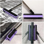 Grout Cleaner Brush with Long Handle, V-Shaped Floor Scrub Brush Swivel Grout Brush Stiff Bristle Floor Grout Scrubber for Bathroom, Tile Line, Crevice, Kitchen, Wall, Deck, Garage (Purple) - Image 2