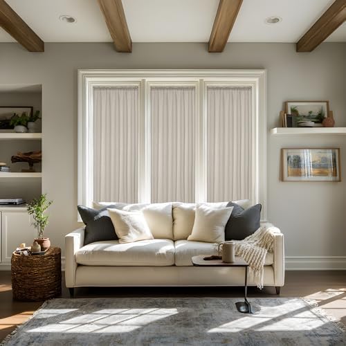 Burlywood Birch Double Door Window Curtains 2 Panels Semi Sheer - Image 2