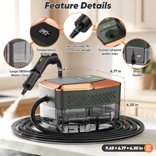 Steam Cleaner for Home, Battery-Free Trigger Control, Steamer for Cleaning - Image 6