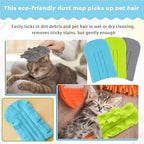3 Pcs Reusable Duster Refills Washable Pads, Blue, Green, Gray - Image 3