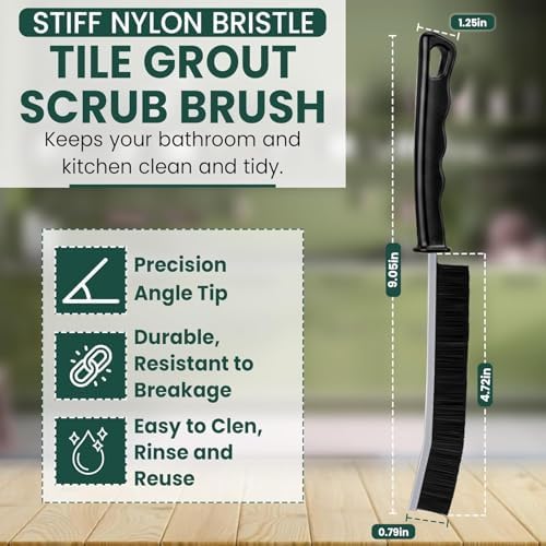 Crevice Cleaning Brush Set 3Pcs Hard Bristle Tools for Narrow Spaces - Image 3