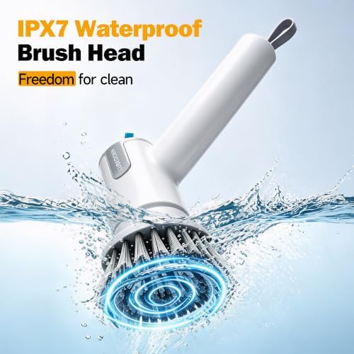 Electric Spin Scrubber, Cordless Power Scrubber & Electric Cleaning Brush with Replaceable Heads, Dual Speed IPX7 Waterproof Handheld Scrubber for Bathroom, Shower, Sink, Window, Tile Cleaning - Image 6