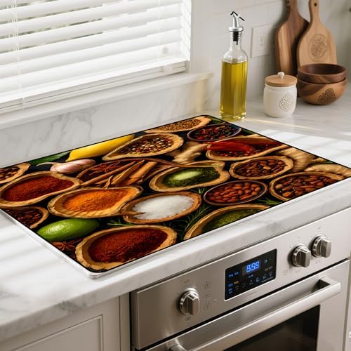Stove Top Cover for Glass Electric Stove, 28.5"x 20.5" Heat Resistant Cooktop Protector Mat with Non-Slip Rubber Backing, Scratch Protection and Counter Space Mat by BSFHH