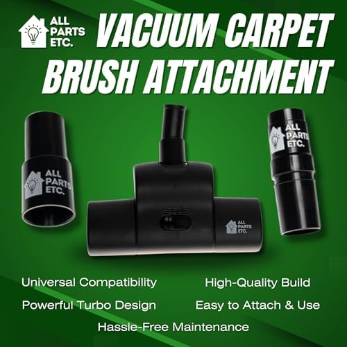 Vacuum Carpet Brush Nozzle Attachment, 1.25” Turbo Floor Brush Accessories, Head for Shop Vac, Bissell, Shark, Oreck, Hoover, Eureka & Central Vacuum (Style May Vary) - Image 2