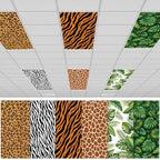 6Pcs Classroom Fluorescent Magnetic Light Covers,2x4 FT Wild Animal Print by Hallswl