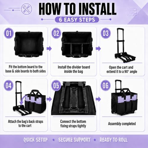 Cleaning Caddy with Wheels and Cleaning Apron, Built-in Hard Support Board - Image 5