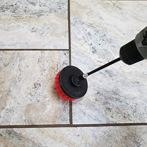 Drill Brush Attachment Set Three Brushes| Bring It On Power Scrubber Brush Cleaning Kit | Plus 6 Inch Extension, Use On Grout, Cars, Bathroom Surfaces, Tile, Baseboard, Shower and Tubs - Image 6