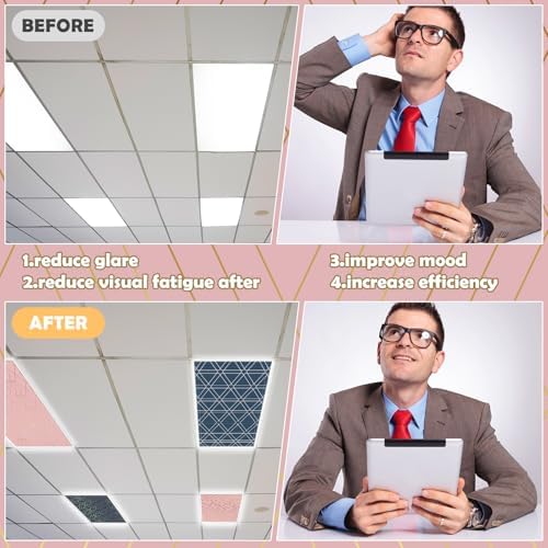 8pcs Classroom Fluorescent Magnetic Light Covers,2x4 FT Geometric - Image 5