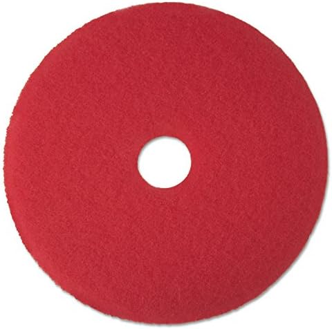 3M 08389 Low-Speed Buffer Floor Pads 5100, 14" Diameter, Red (Case of 5) by 3MIndustrial