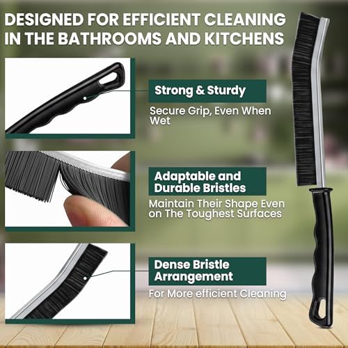 8 Pcs Crevice Cleaning Brush Set Hard Bristle Tools for Narrow Spaces - Image 3