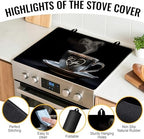 NYZE Stove Top Cover for Electric/Glass Stove, Flat Top Cooktop Protector, Electric Cooktop Cover, Extra Counter Space for Kitchen (Coffee) - Image 2