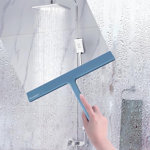 Large Shower Squeegee for Glass Doors, Richmirth 11 Inch Squiggy for Shower Glass Bathroom Squeegee Mop Wiper Cleaner Tool for Tile Wall, Car Glass, Window - Green - Image 5