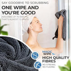 MagicWipe® Bathroom Drying Cloth, 1-40 x 60 cm & 2-30 x 40 Microfibre Cleaning Cloth - Streak & Lint Free Cloth, Premium Quality Drying Towel for Bathrooms, Kitchen, Mirrors (3, Multiplesize Black) - Image 6