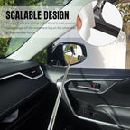 Side Mirror Squeegee, Window Cleaner Tool, Retractable Car Side Mirror Squeegee with Telescopic Long Handle, Car Mini Portable Window Cleaner Tool for Rainy Weather (Black) - Image 3
