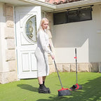 Ivandar Broom and Dustpan Set,Broom with Dustpan Combo Set Dust pan with Long Handle, for Home Kitchen Room Office Lobby Floor Use Upright Stand Up(Gray&Red) - Image 5
