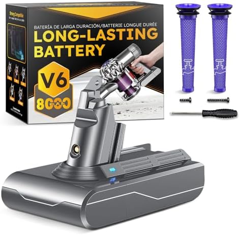 Upgraded Battery Replacement Compatible with Dyson V6 (21.6V, 8000mAh) by CELLPOW