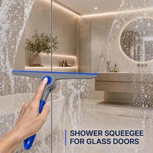 DSV Standard 10" Heavy Duty Blue, Grey Window Cleaning Squeegee, Handheld Squeegee for Glass Doors, Windows, Car Windshields & More - Image 5