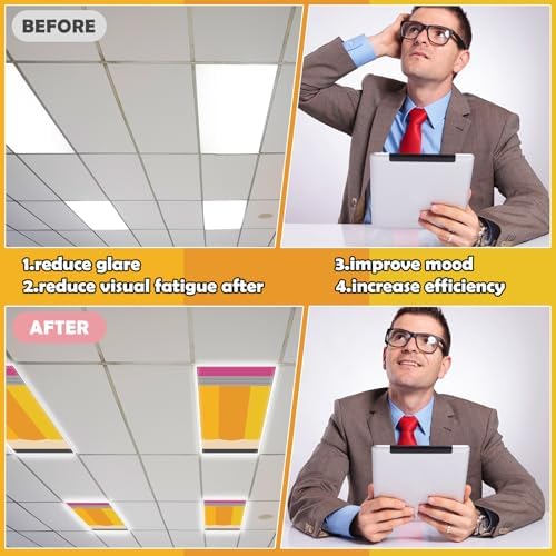 6Pcs Classroom Fluorescent Magnetic Light Covers,2x4 FT Pencil - Image 5