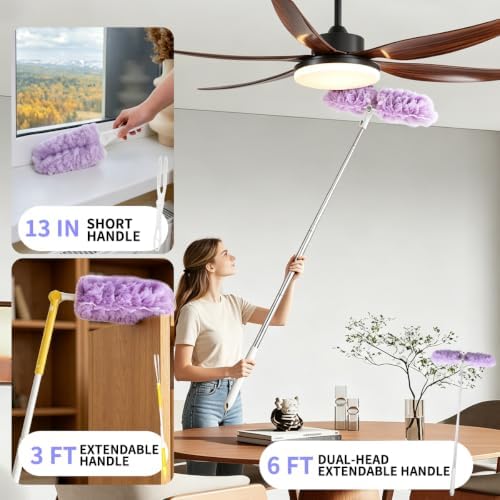 30 Count Duster Refills for Swiffer Duster Kit with 1 Handle (Purple) - Image 3