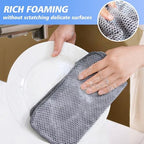 KinHwa Kitchen Dish Washcloths Microfiber Gray with Poly Scour Scrub Side - Image 3