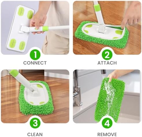 Sweeper Mop System with 3 Reusable Microfiber Mop Pads - Image 6