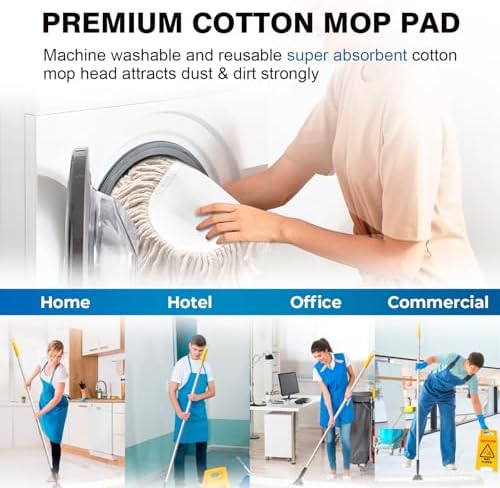 ARTIPOLY Commercial Dust Mop & Floor Sweeper，55" Industrial Dry Mop with Heavy Duty Long Handle, Premium Cotton Dust Mop Head for Hardwood Floors, Industrial, Commercial, and Residential Cleaning - Image 5