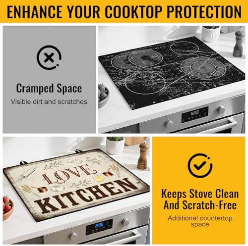 NYZE Stove Top Covers for Electric Stove for Kitchen (Rustic Farmhouse Kitchen) - Image 5