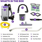 ProTeam Super Coach Pro 6 Backpack Vacuum Commercial with 2 Piece Wand Tool Kit, 6 Quart, Corded, 107308 - Image 2