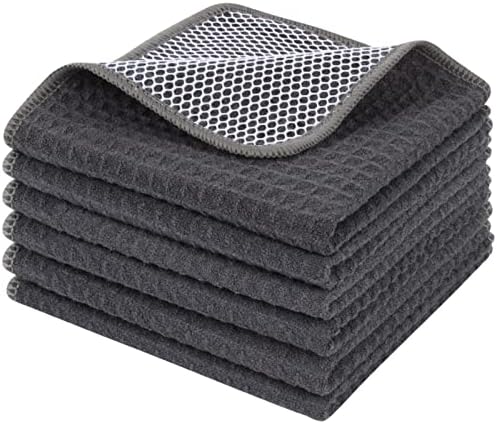 KinHwa Dish Cloths for Washing Dishes with Scrub Side, Microfiber Dish Rags by KinHwa