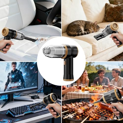 Mini Car Vacuum 15000Pa Portable Cordless Handheld Vacuum Cleaner and Air Duster with 2 Filter for Car, Sofa, Office, Pet, Home - Image 4