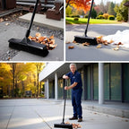 Eyliden 18" Push Broom for Deck Driveway Patio Garage, Black - Image 3