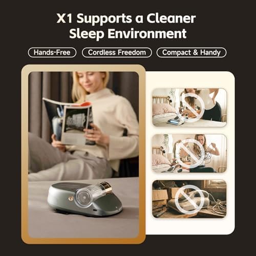 CREATULIZE X1 Robot Bed Vacuum, Automatic Mattress Vacuum Cleaner with Intelligent Path Planning, UV-C Light, HEPA Filter, One-Click 100% Dust & Pet Hair Removal for Bed, Mattress, Sofa, Carpet - Image 4