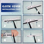 12 Inch Silicone Shower Squeegee for Glass Doors with Microfiber Cloth & Hook, Streak-Free Window Cleaner for Bathroom Mirror Tile Car, No-Scratch Squeegee with Rustproof Metal Core (Black) - Image 5
